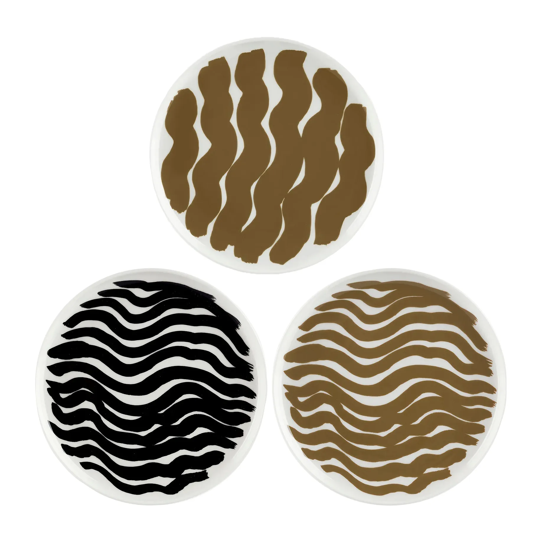 Hyräily prato 20 cm 3 un., Branco-marrom-preto Marimekko