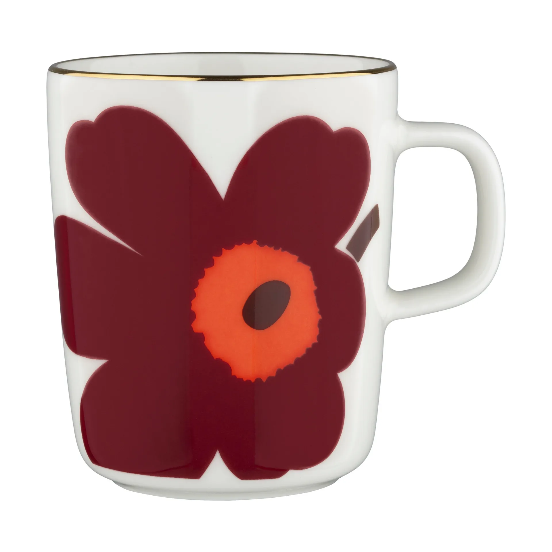 Juhla Unikko caneca 25 cl 2 unidades, Branco-borgonha-dourado Marimekko