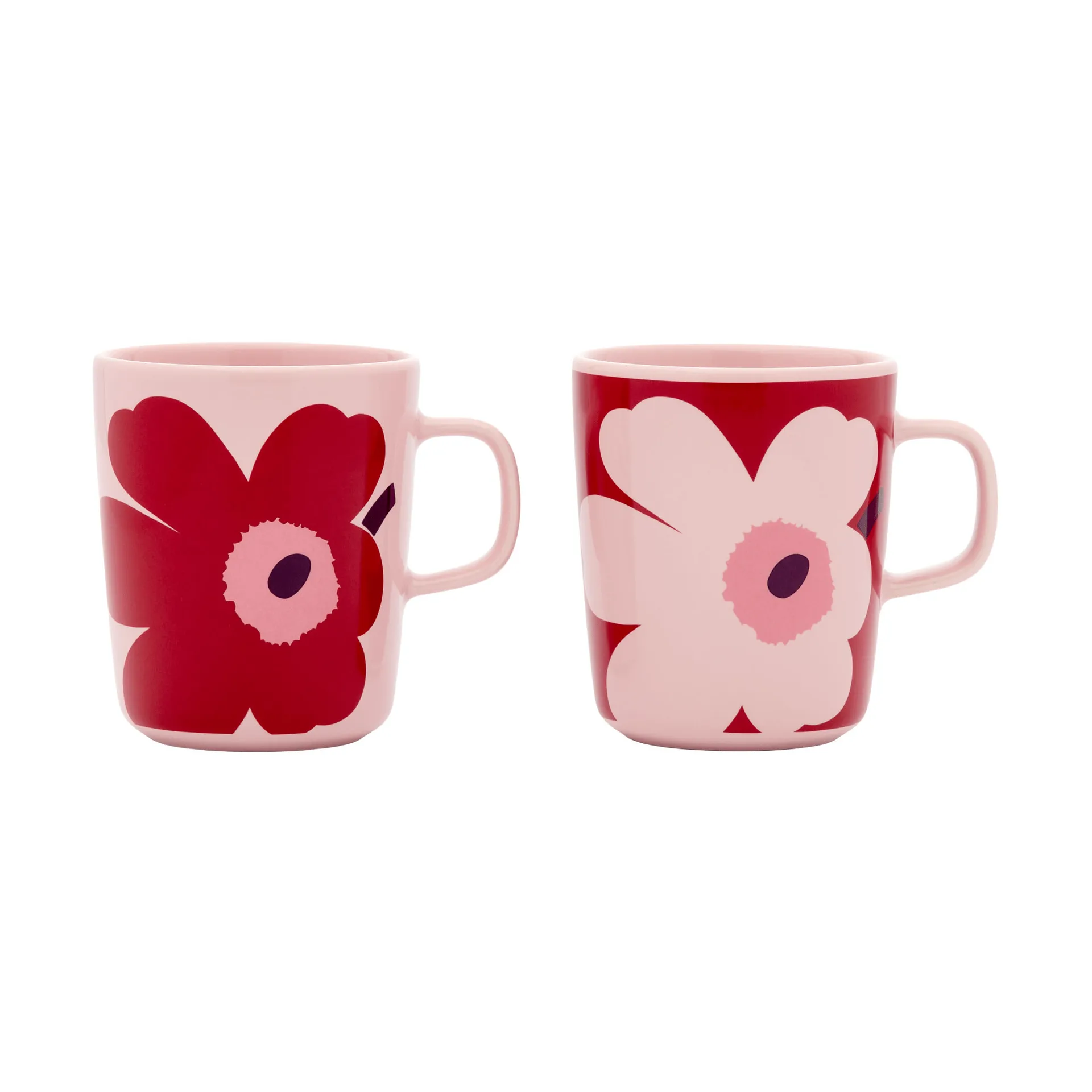Juhla Unikko caneca 25 cl 2 unidades, Pink-cranberry-plum Marimekko