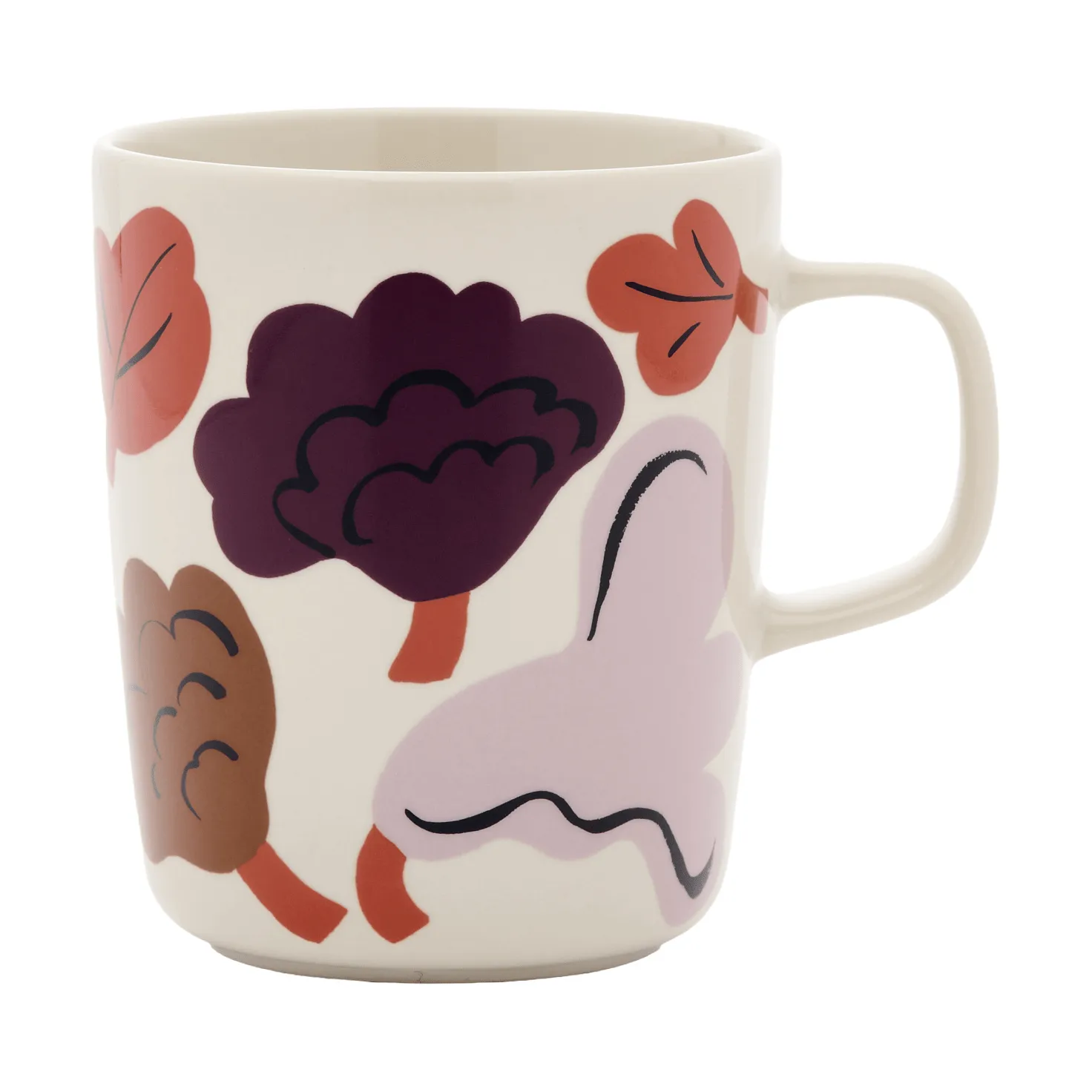 Kukasta Kukkaan caneca, Stoneware-plum-bronze-terracotta 25 cl Marimekko