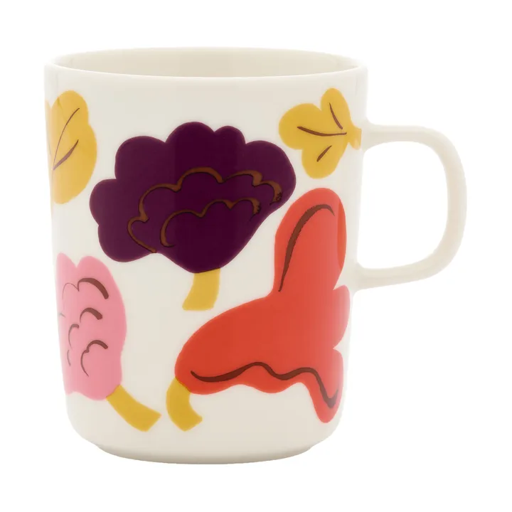 Kukasta Kukkaan caneca - White-rosa-terra-ciruela, 25 cl - Marimekko