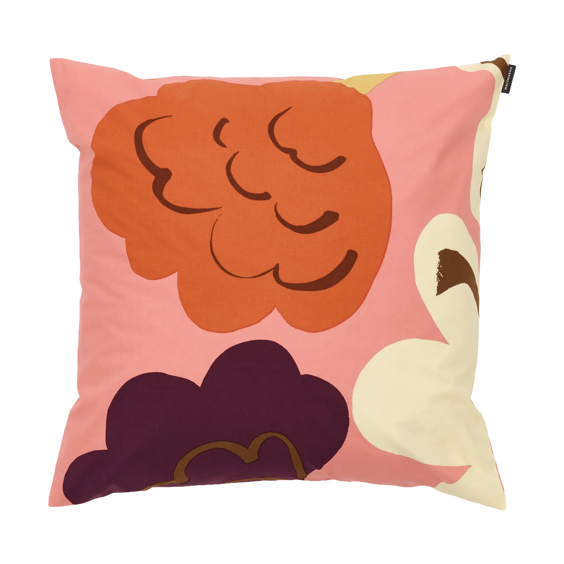 Kukasta Kukkaan capa de almofada, Pink-off white-plum-terracotta, 50x50 cm Marimekko