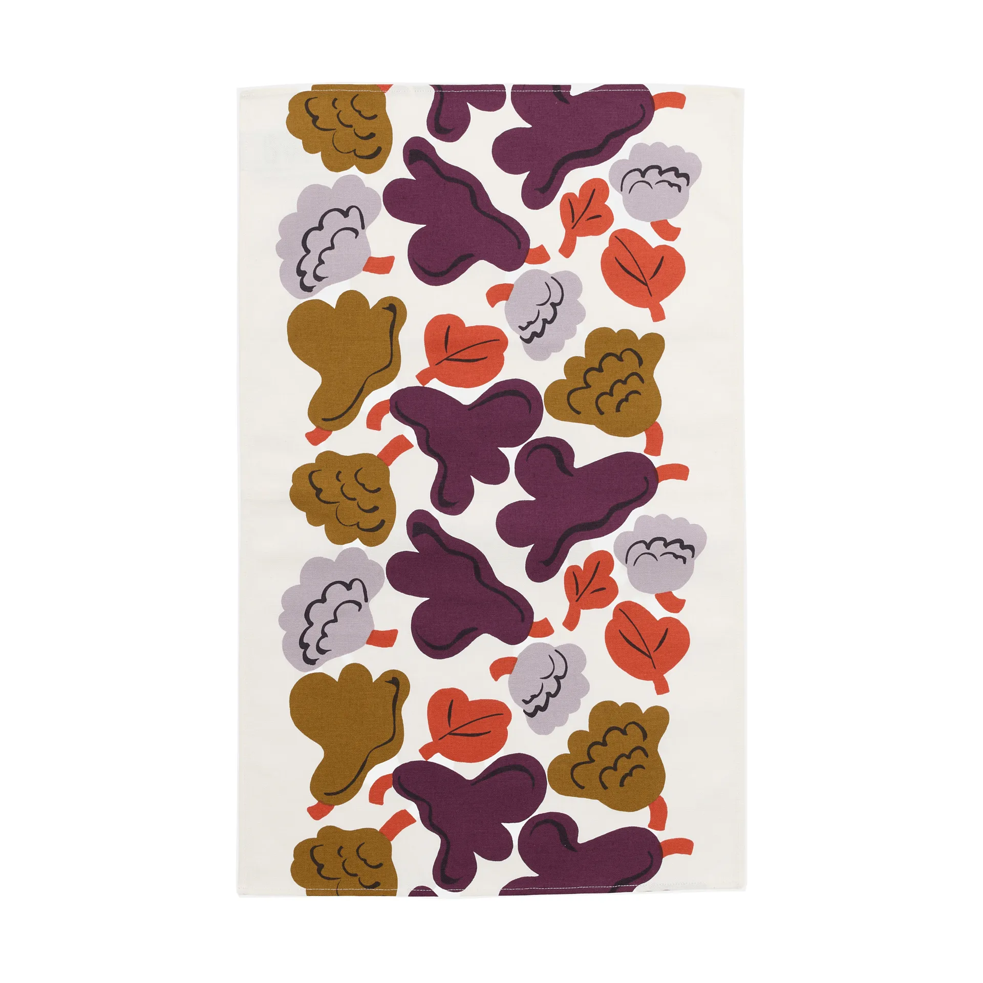 Kukasta Kukkaan pano de cozinha, Hay-plum-bronze-terracotta, 43x70 cm Marimekko