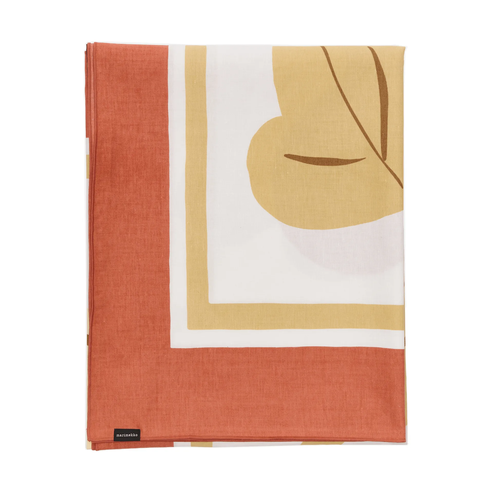 Kukasta Kukkaan pato, White-terrac-ochre-plum, 140x140 cm Marimekko
