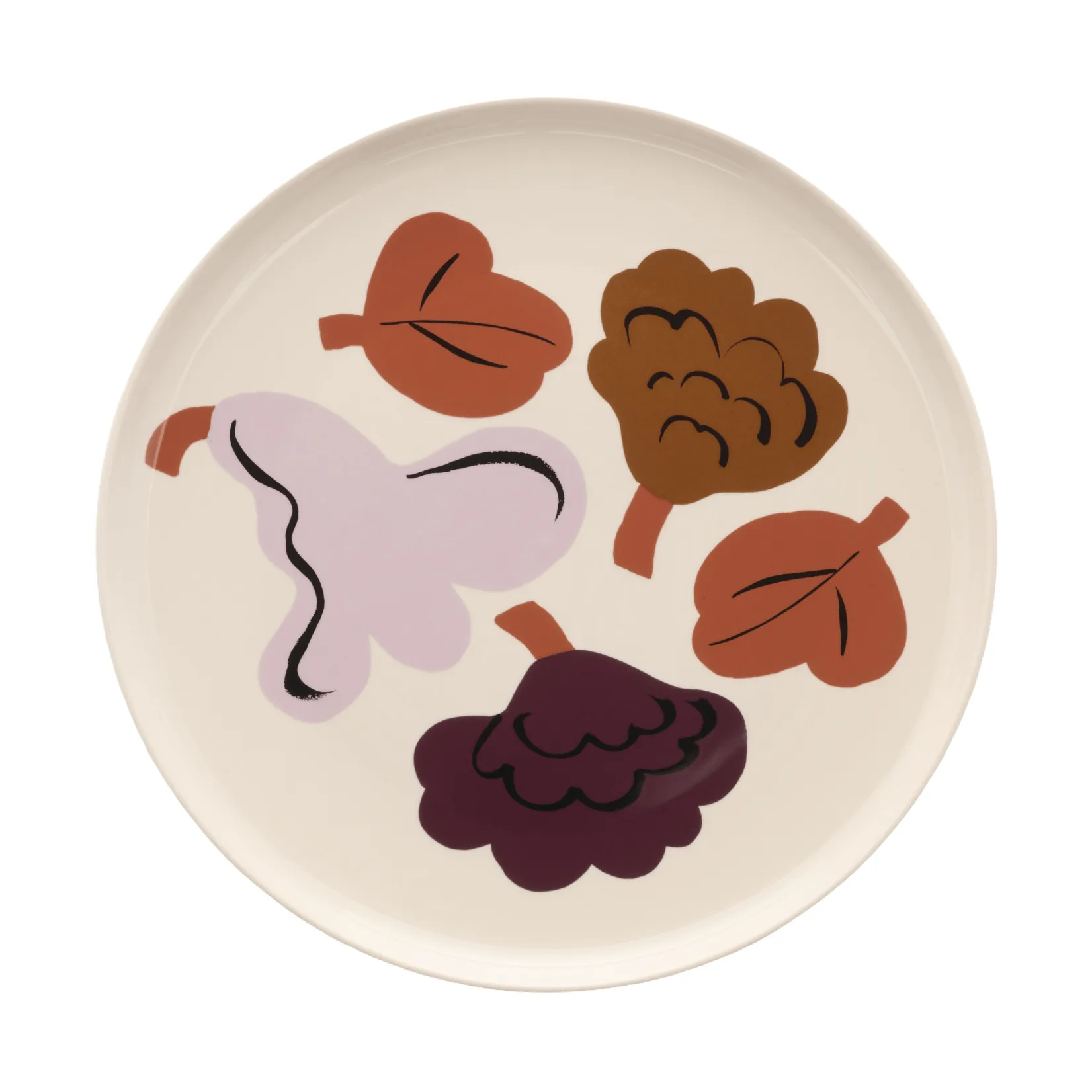Kukasta Kukkaan prato de sobremesa, Grés-ameixa-bronze-terracota Ø20 cm Marimekko