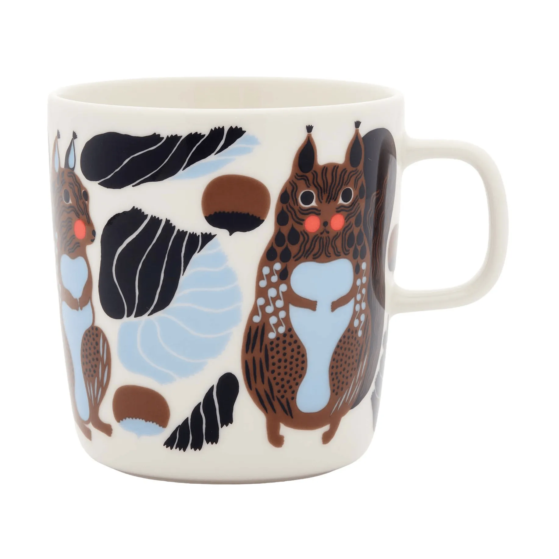 Kurre caneca 40 cl, White-brown-black-light blue Marimekko