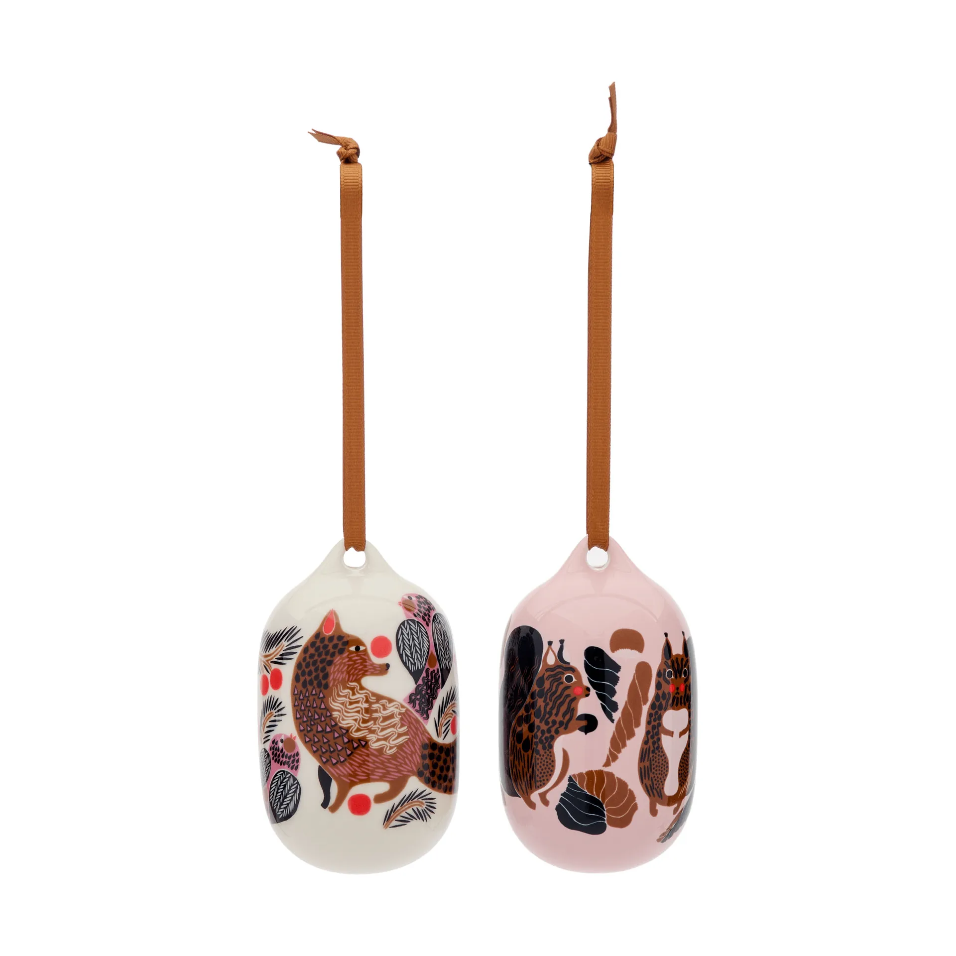 Kurre Ketunmarja pendente decorativo, Rosa-branco-multicolor, 2 peças Marimekko