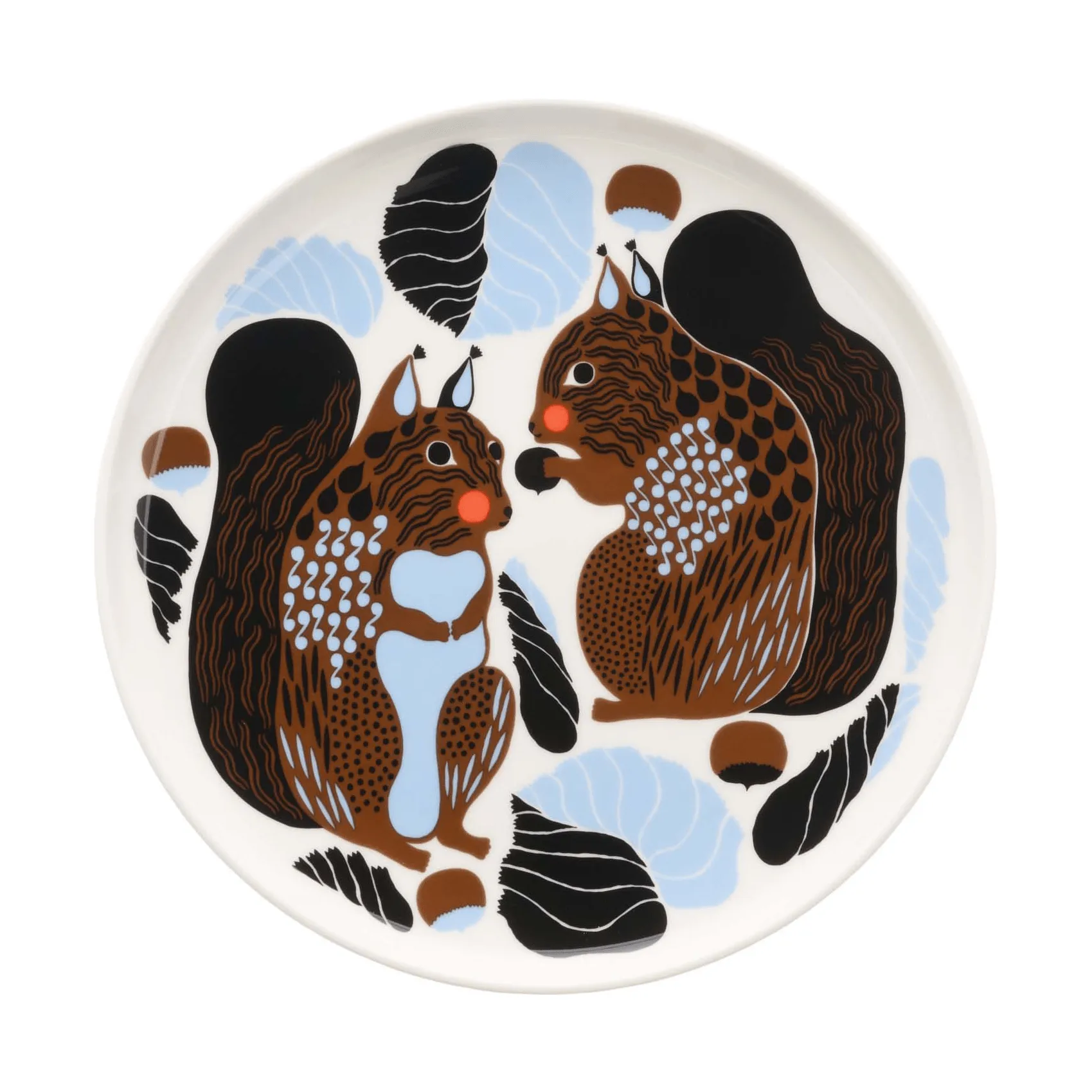 Kurre prato, White-brown-black-light blue Marimekko