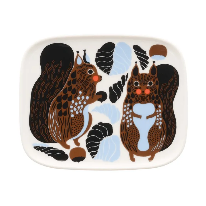 Kurre prato - White-brown-black-light blue - Marimekko