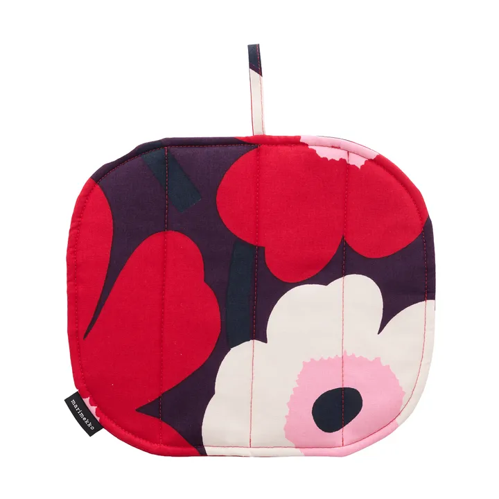 Luva para forno Pieni Unikko 22x25 cm - Plum-cranberry-off white-rose - Marimekko