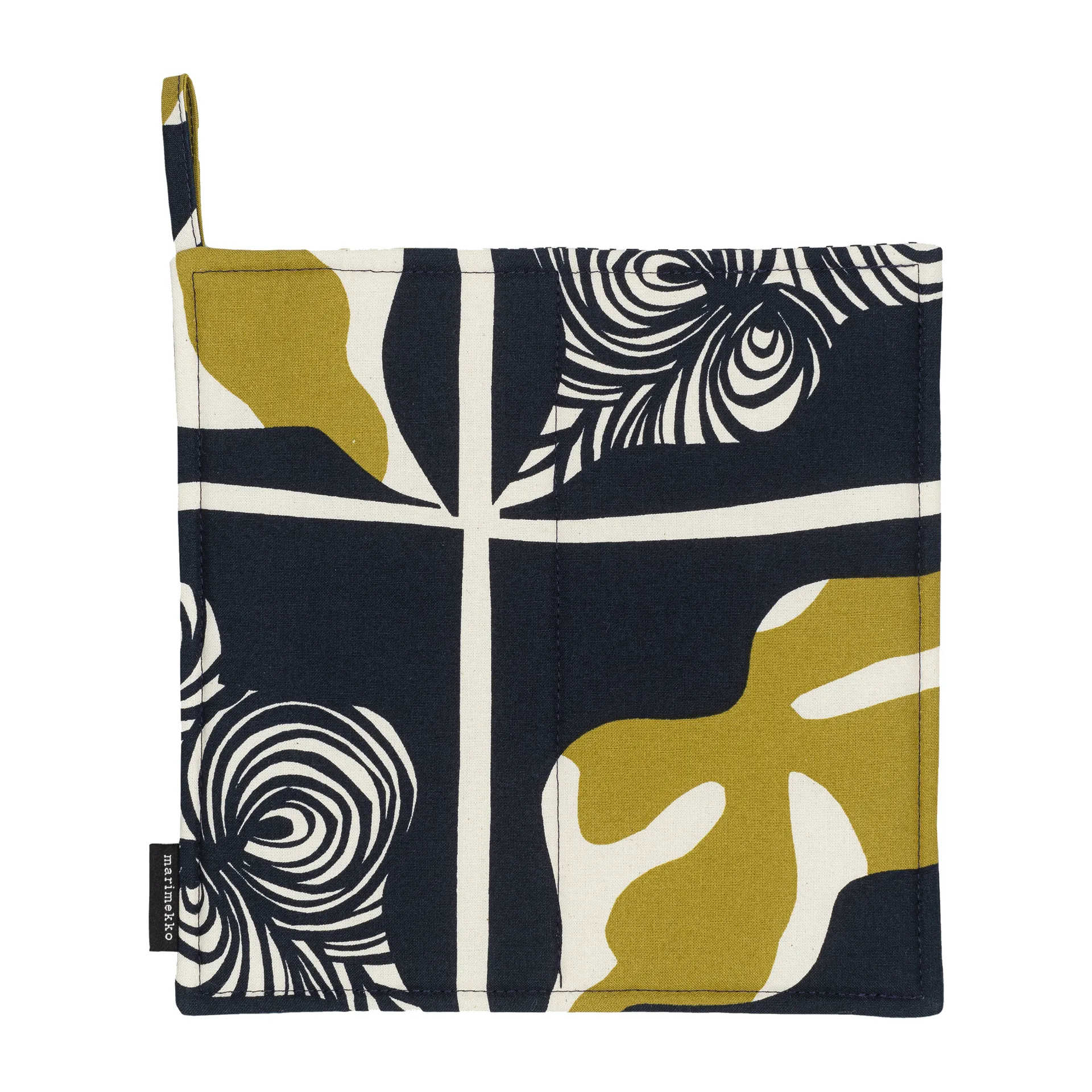 Luvas de forno Pieni Rukinlapa, azul escuro-verde-branco Marimekko