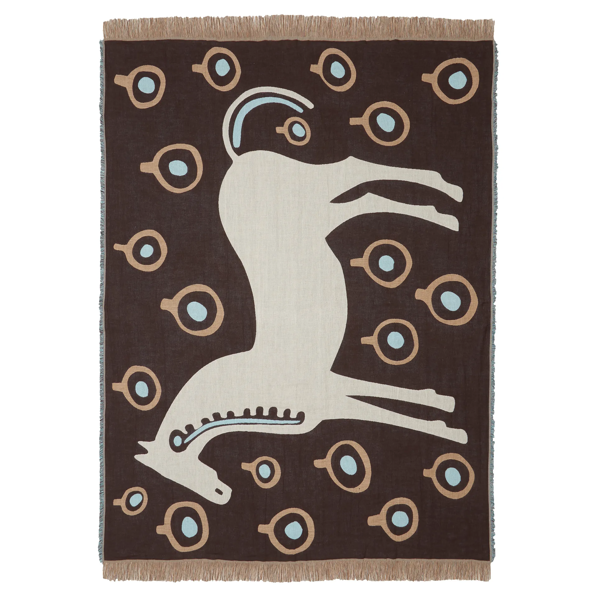 Manta Musta Tamma 130x180 cm, Catanho-branco-azul Marimekko