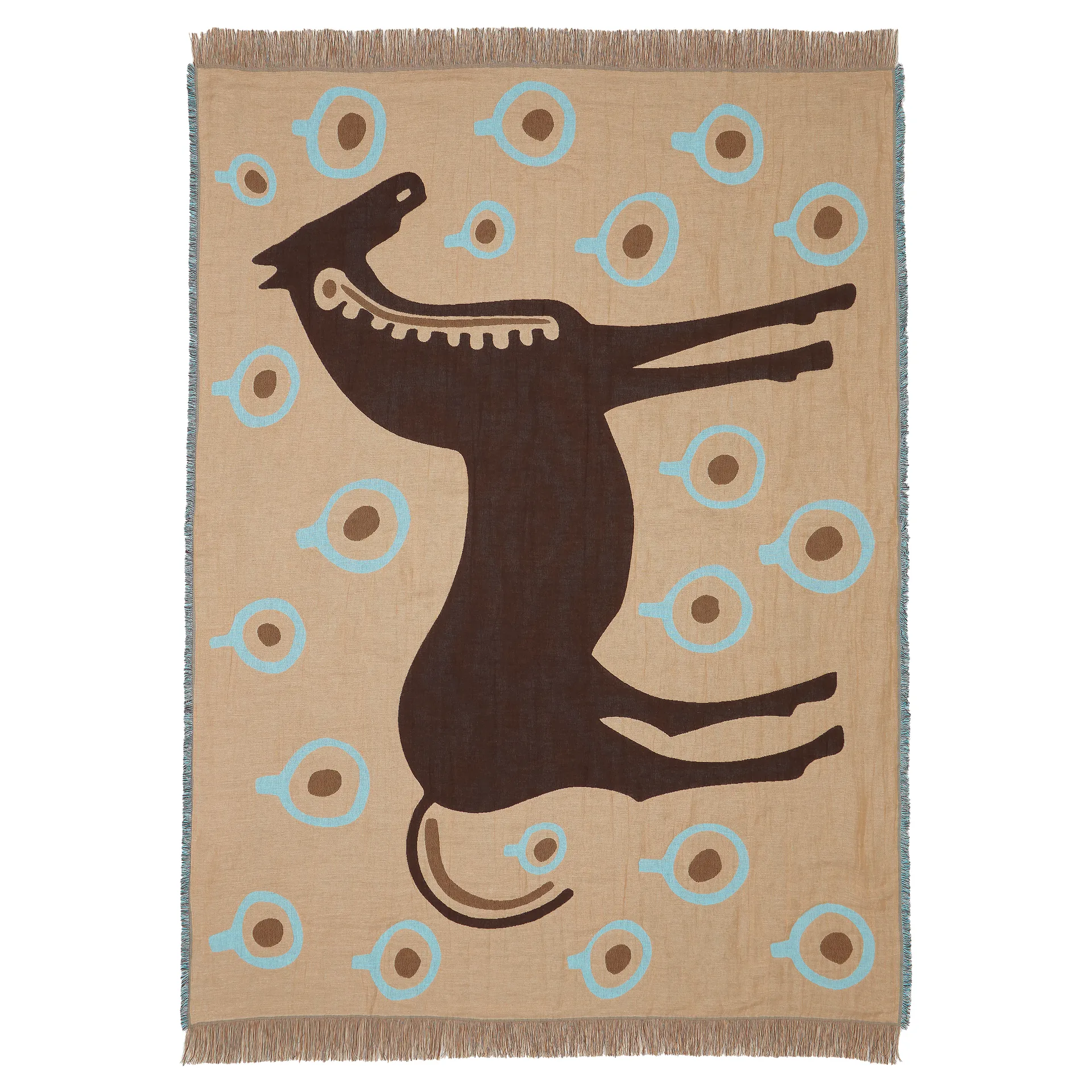 Manta Musta Tamma 130x180 cm, Catanho-branco-azul Marimekko