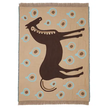 Manta Musta Tamma 130x180 cm - Catanho-branco-azul - Marimekko