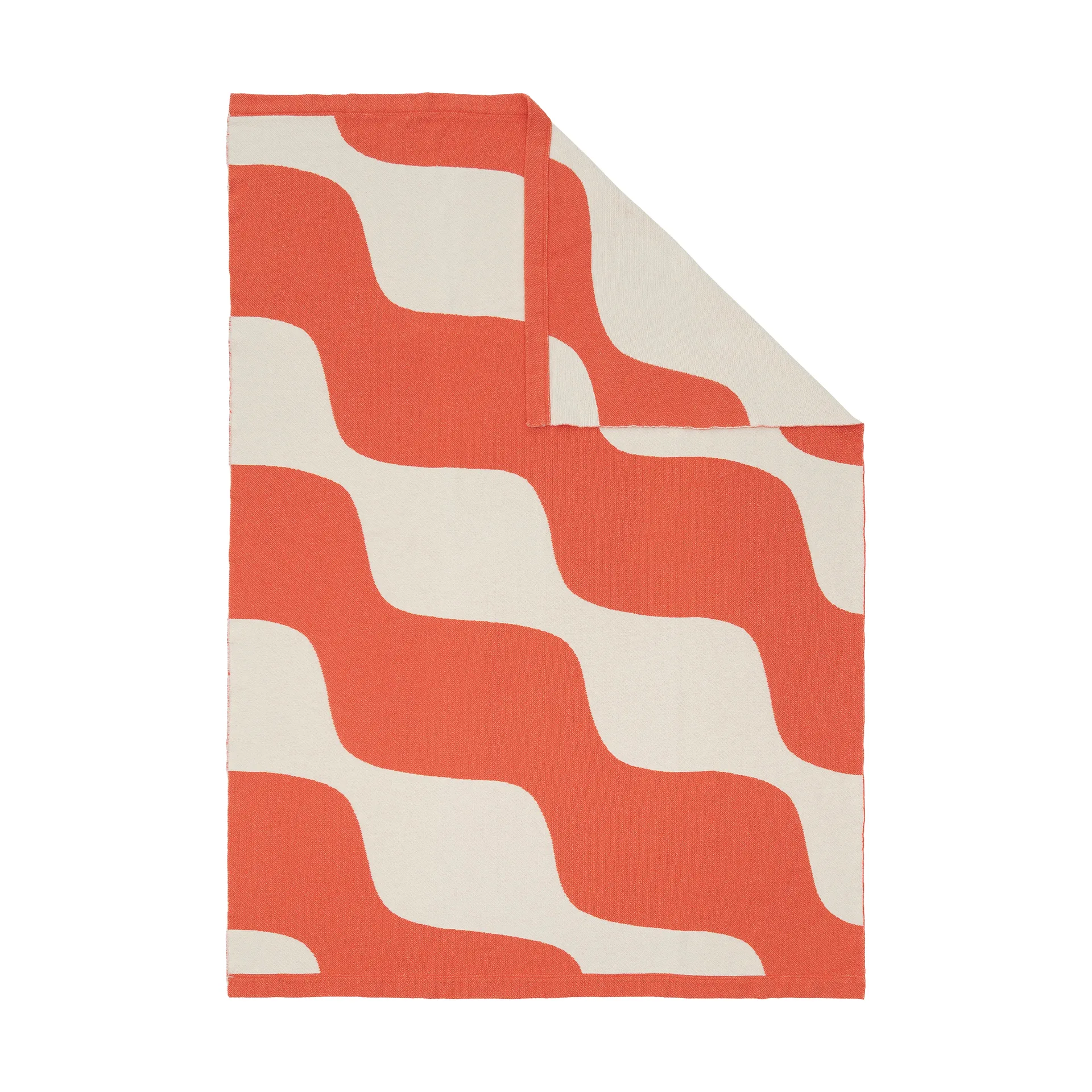 Manta Taifuuni, Off white-orange red, 140x180 cm Marimekko