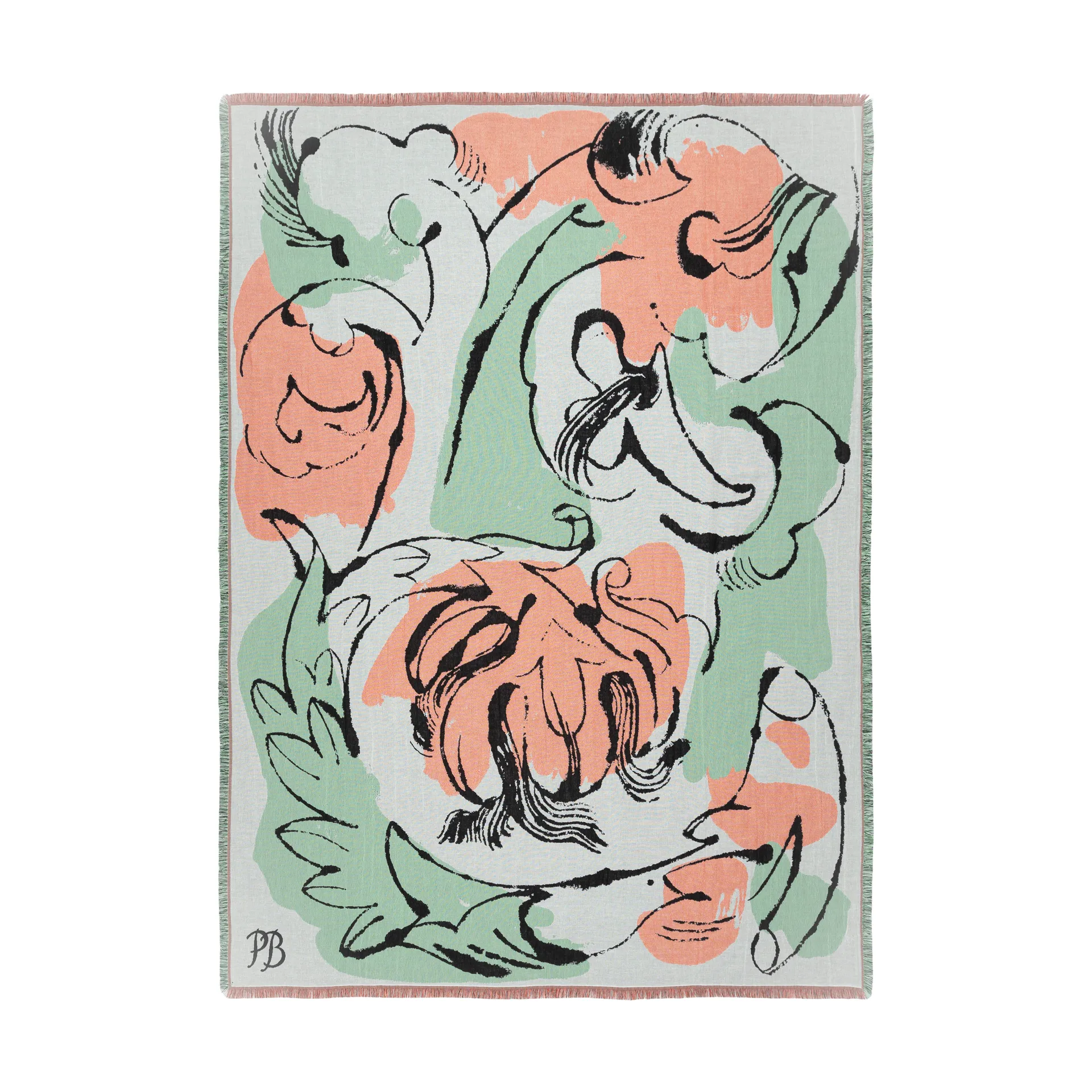 Manta Vildstjälk 130x180 cm, Offwhite-dark blue- orange-red Marimekko