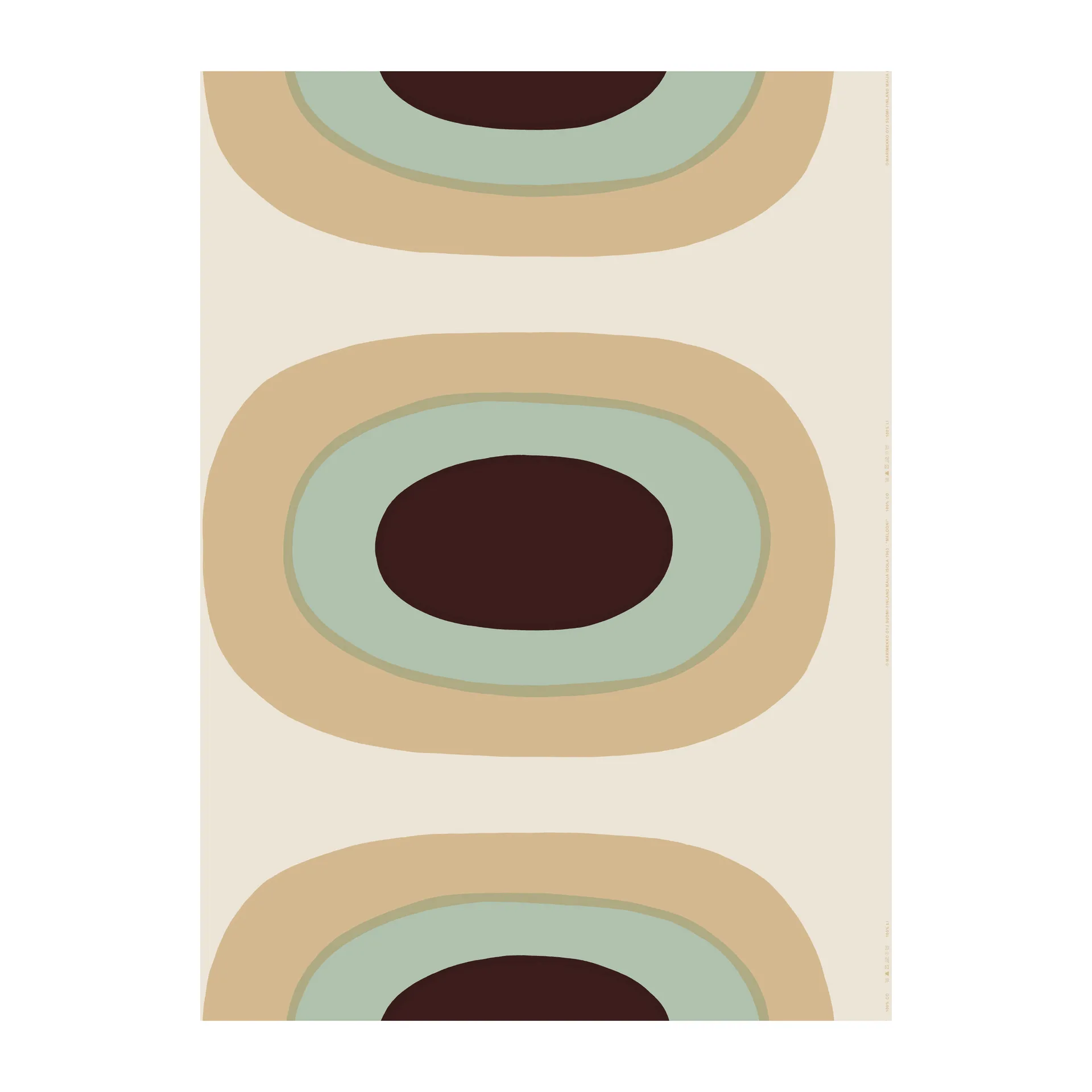 Melooni tecido algodão-linho, Bege-hortelã Marimekko