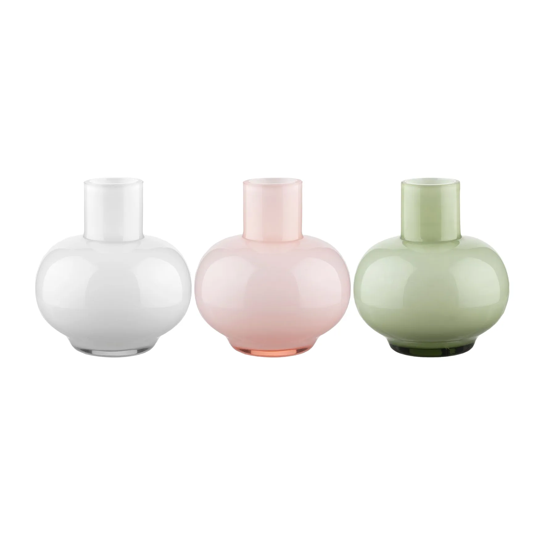 Mini vaso 3 peças, Verde azeitona-branco-rosa Marimekko