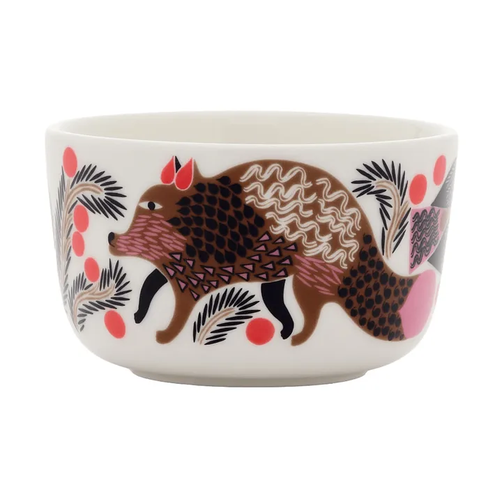 Oiva Ketunmarja taça 2,5 dl - White-bronze-pink-petrol - Marimekko