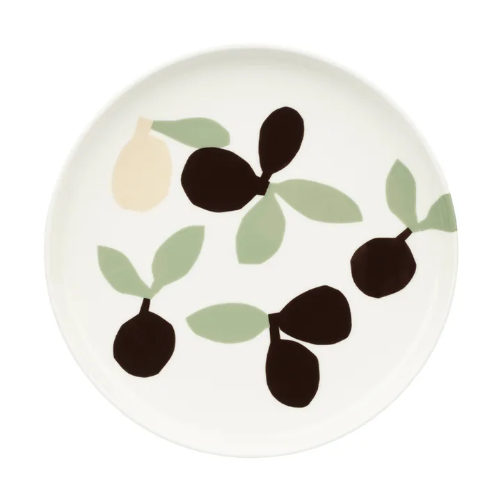 Omppo prato de sobremesa - Branco, sálvia, preto, castanho, linho, 20 cm - Marimekko