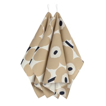 Pano de cozinha Pieni Unikko - Branco sujo-bege-azul - Marimekko