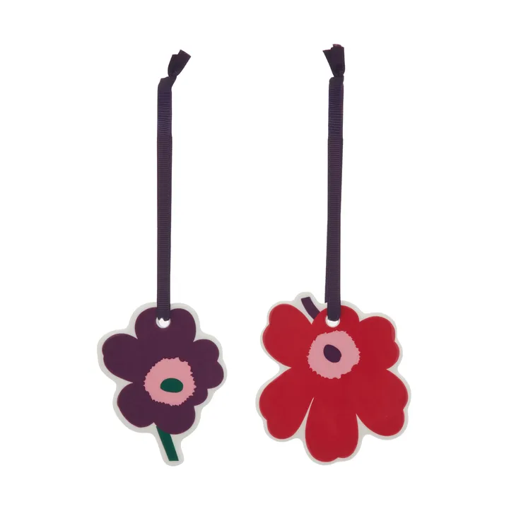 Pendente decorativo Unikko - Cranberry-rosa-ameixa, conjunto de 2 peças - Marimekko