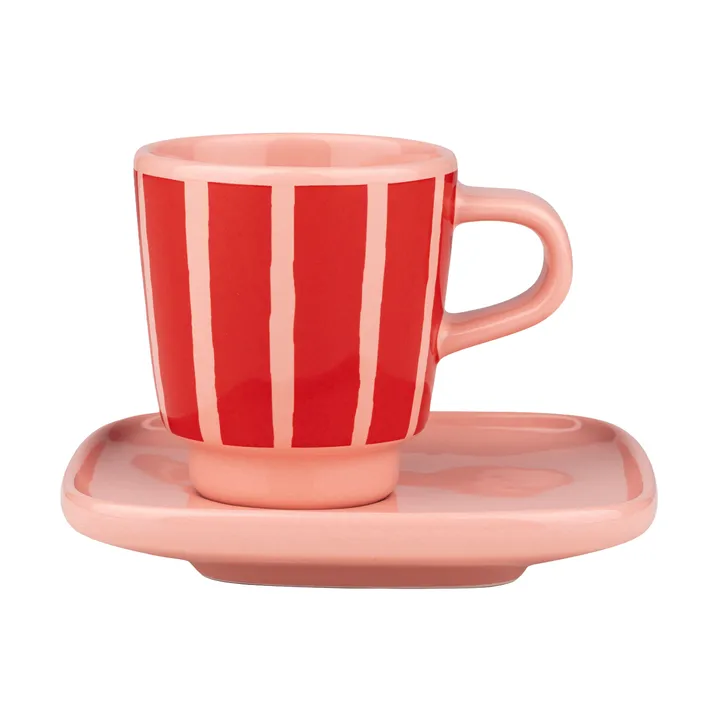 Piccolo chávena de espresso com pires - Salmão red-orange red, 5 cl - Marimekko