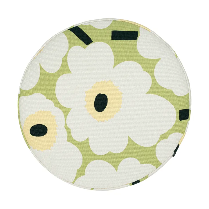 Pieni Unikko almofada de assento - Pêra, off white, melão, Ø35 cm - Marimekko