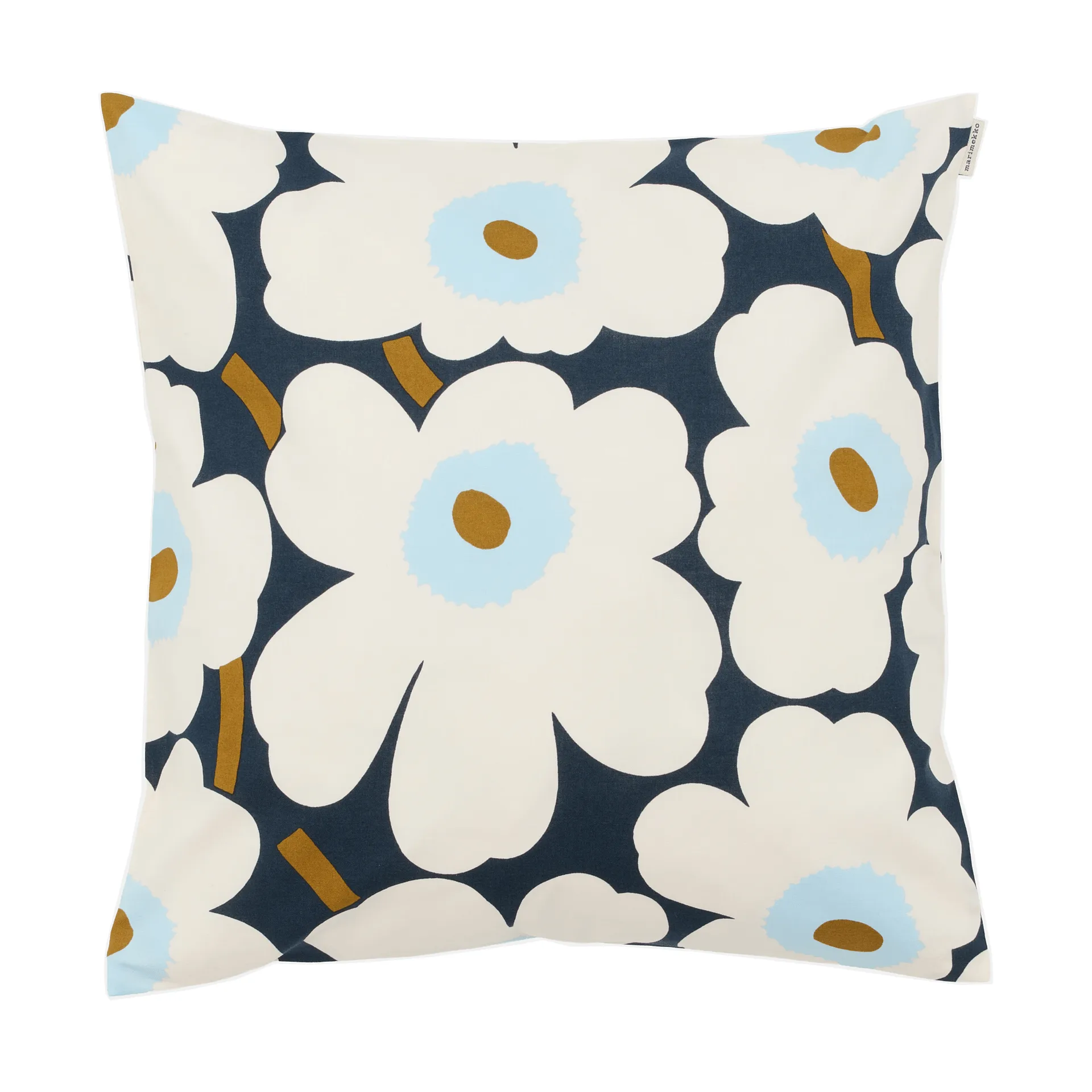 Pieni Unikko capa de almofada 50x50 cm, Blueberry-branco-cold blue Marimekko