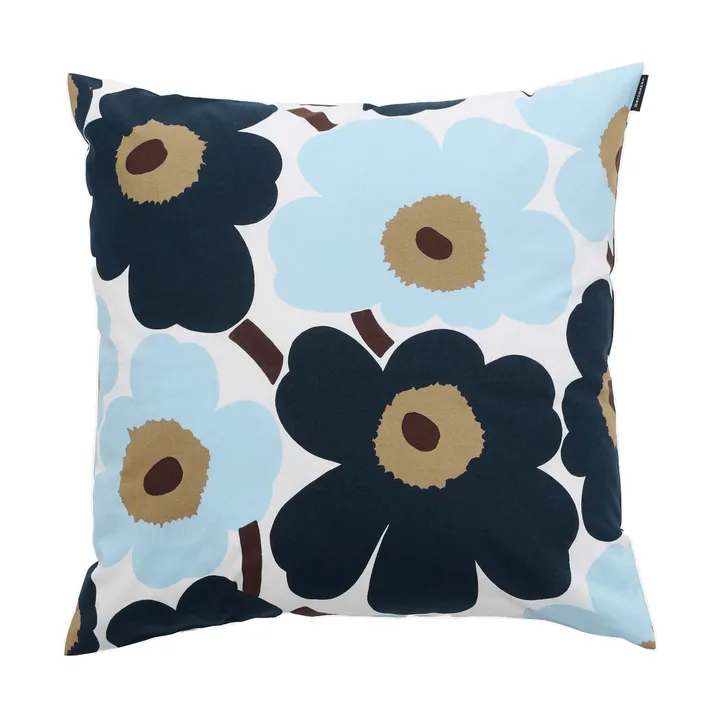 Pieni Unikko capa de almofada 50x50 cm - White-blueberry-cold blue-dark brown - Marimekko