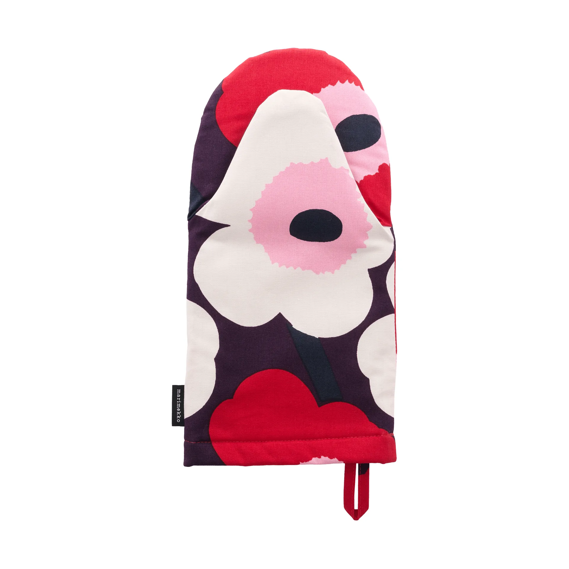Pieni Unikko luva de forno, Plum-cranberry-off white-rose Marimekko