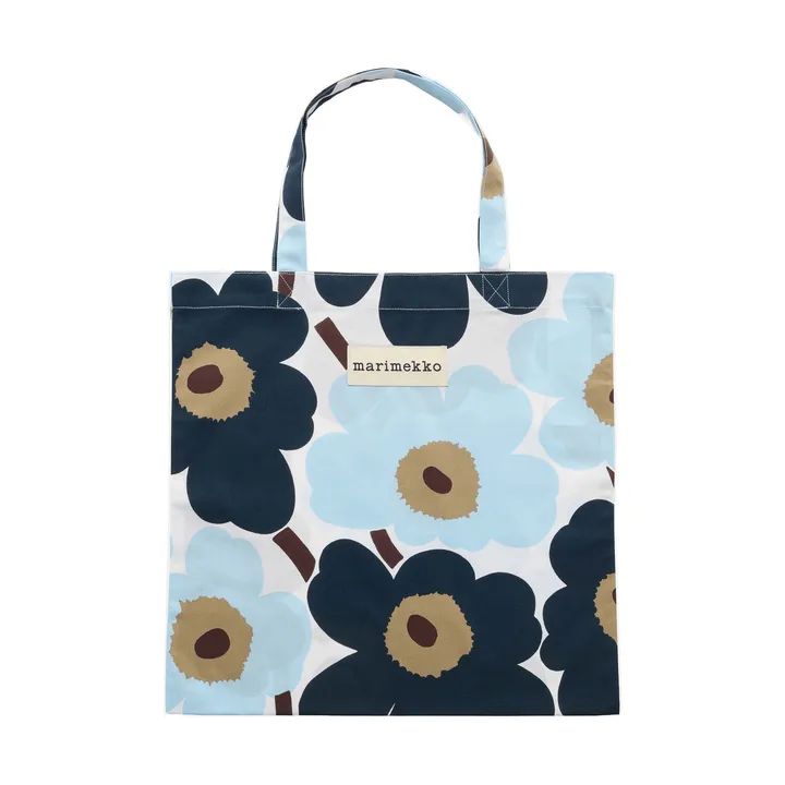 Pieni Unikko saco 44x43 cm - White-blueberry-cold blue-dark brown - Marimekko