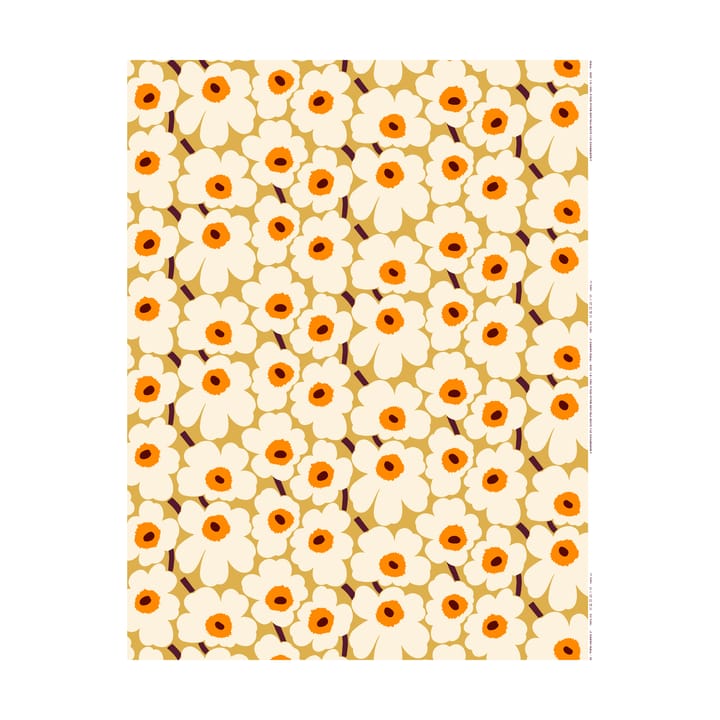 Pieni Unikko tecido de algodão  - Bege - Marimekko