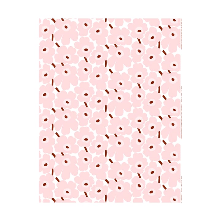 Pieni Unikko tecido de algodão , White-pink-chestnut Marimekko