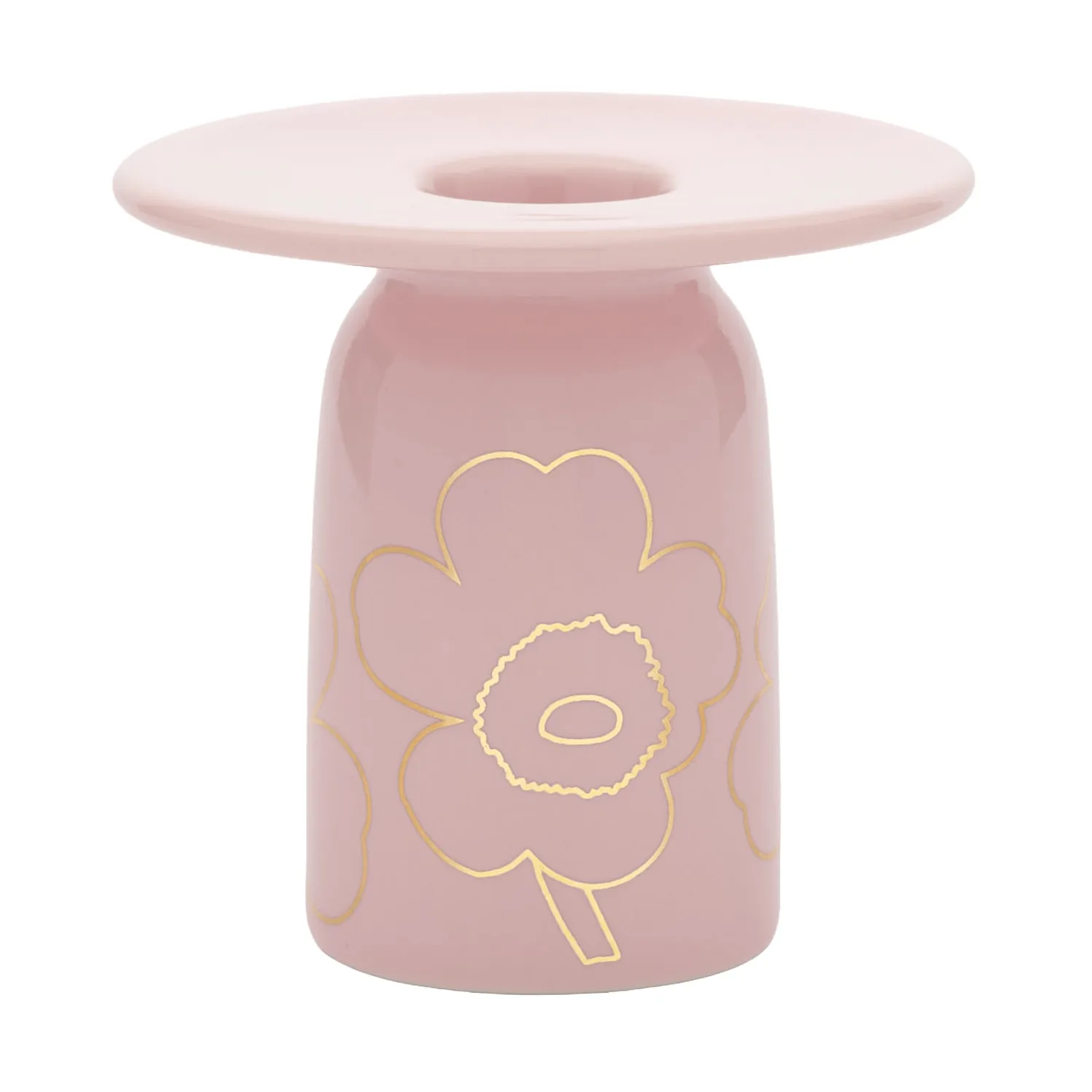 Piirto Unikko castiçal, Rosa-dourado Marimekko