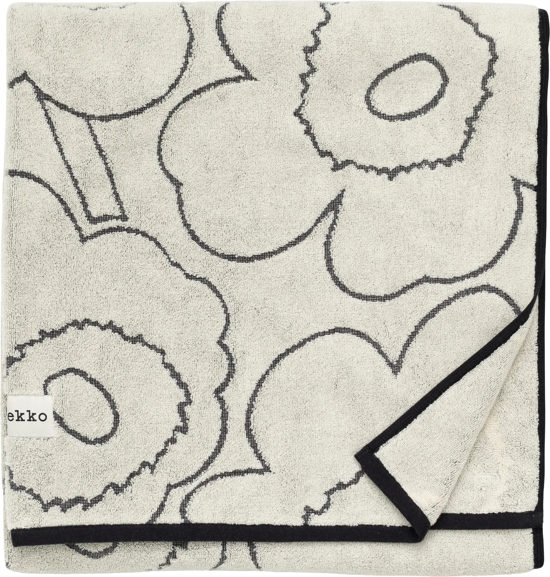 Piirto Unikko toalha de banho 100x160 cm, Ivory-black Marimekko