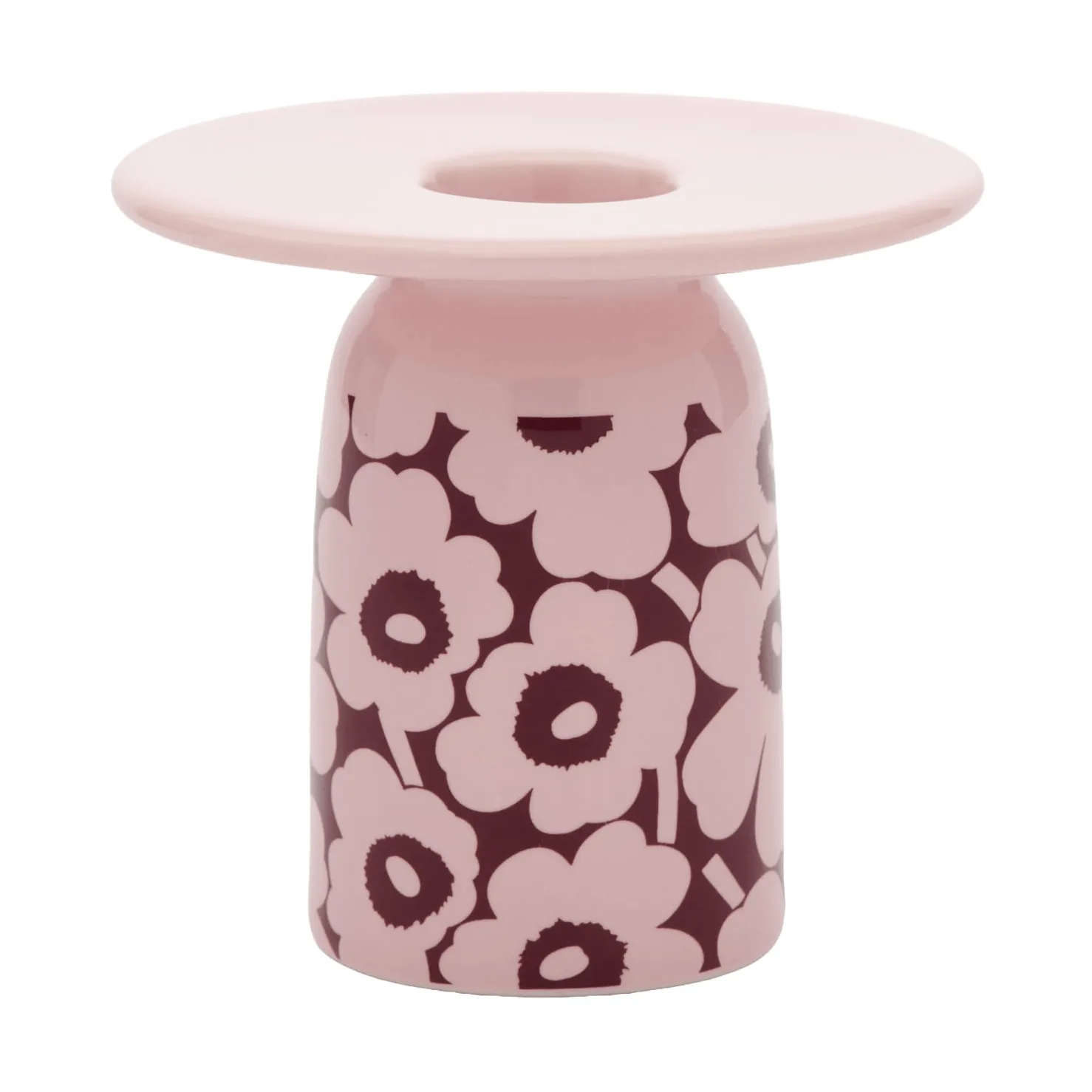Pikkuinen Unikko castiçal, Rosa-borgonha Marimekko