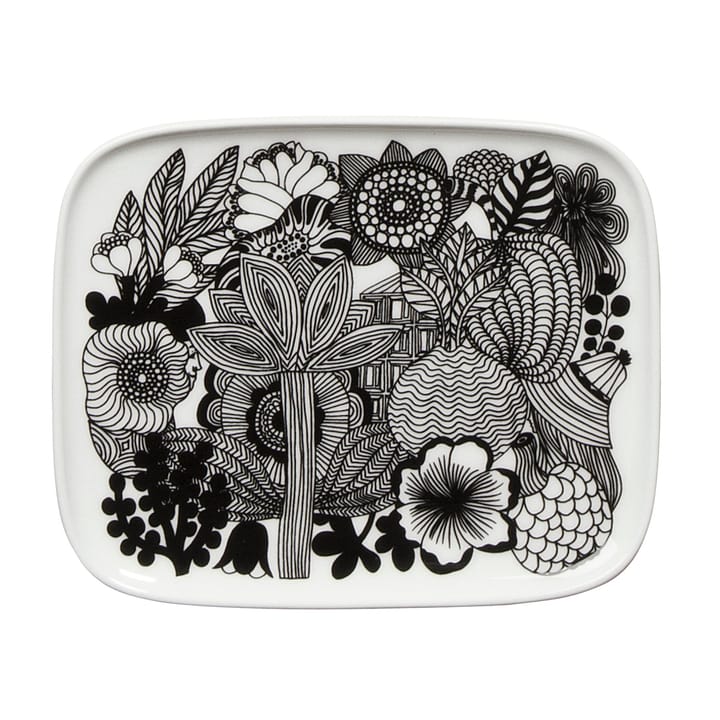 Pires Siirtolapuutarha 15x12 cm - preto-branco (100 anos Finlândia) - Marimekko