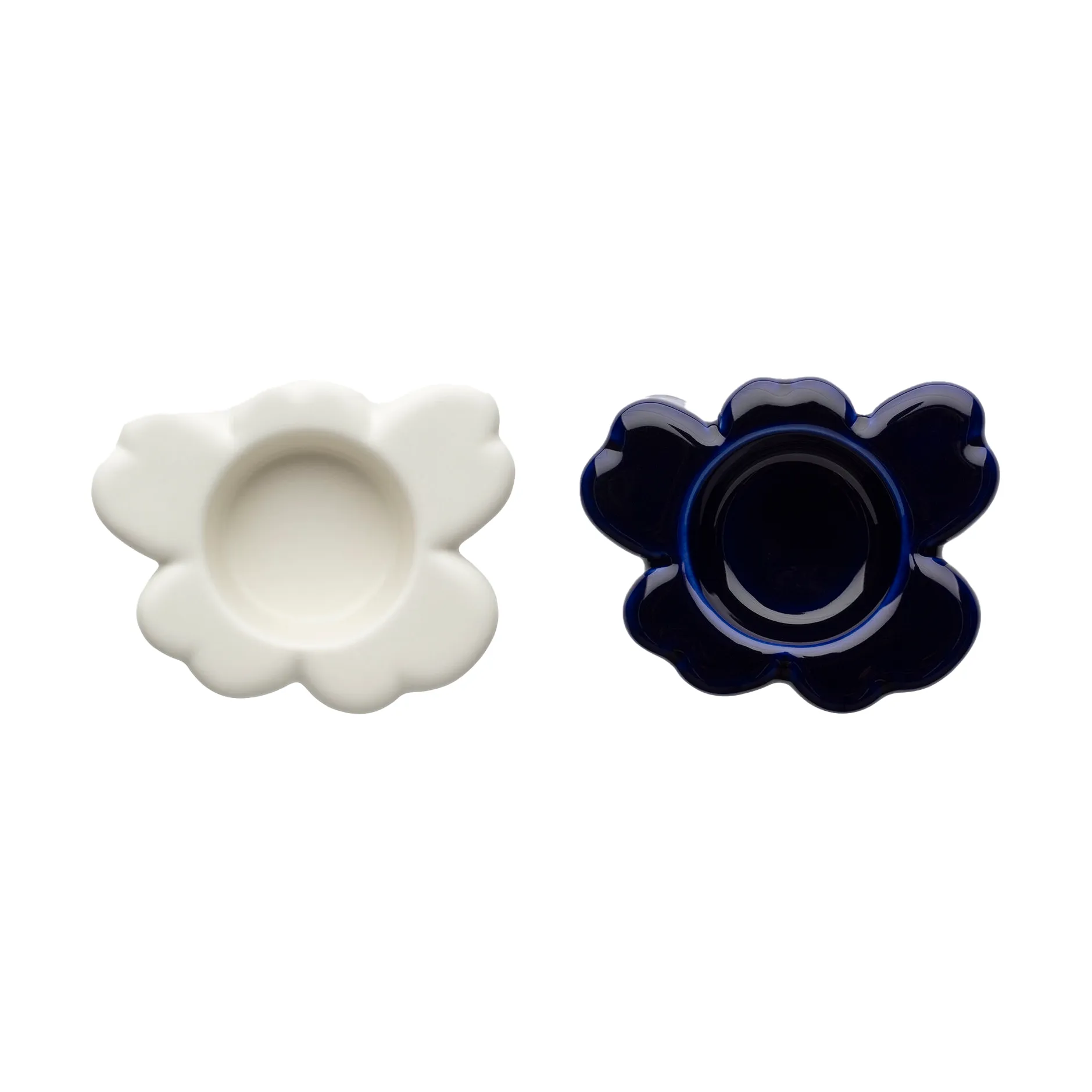 Porta-vela Unikko 3x10 cm 2 peças, Cobalt-white Marimekko