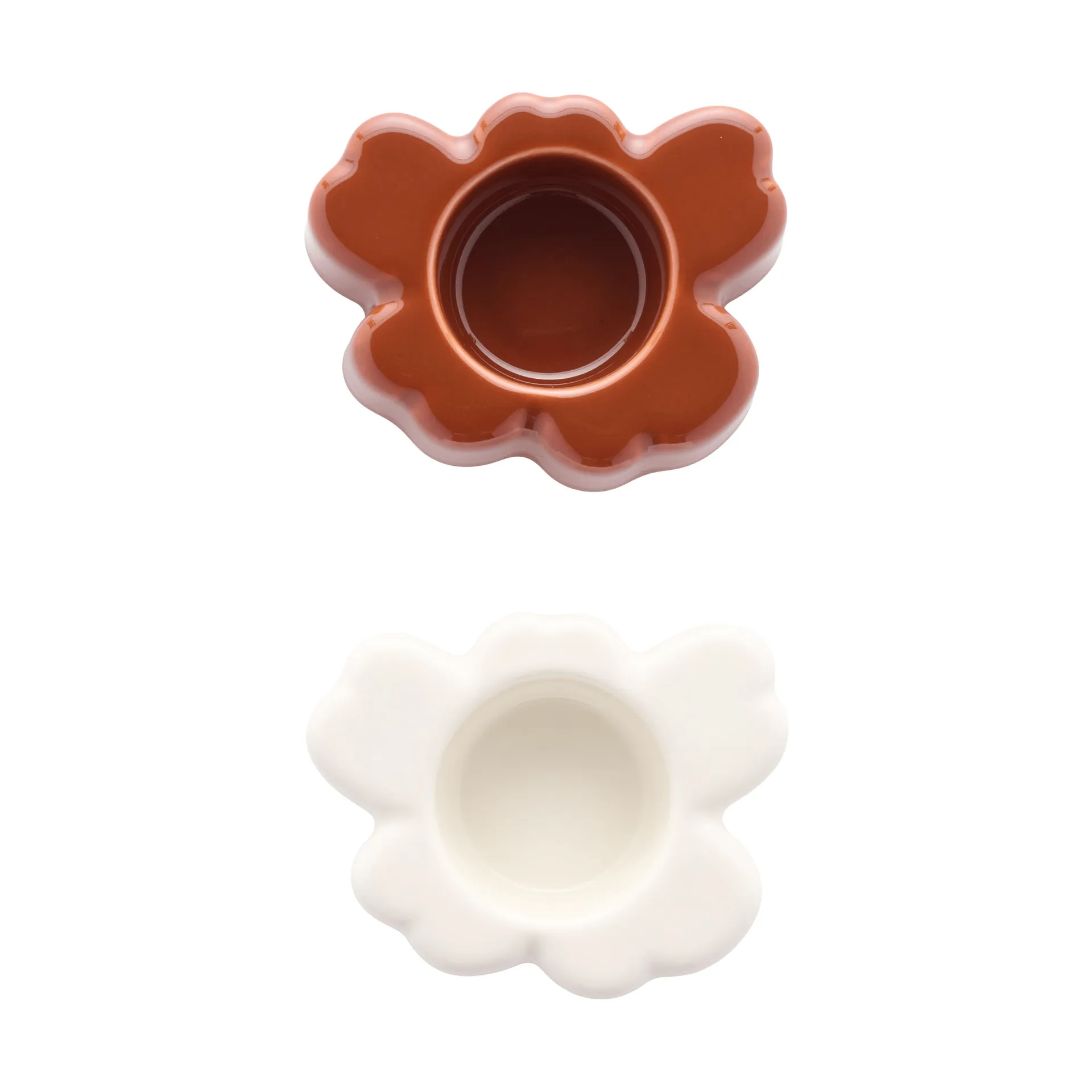 Porta-vela Unikko 3x10 cm 2 peças, White-castanho de castanha Marimekko