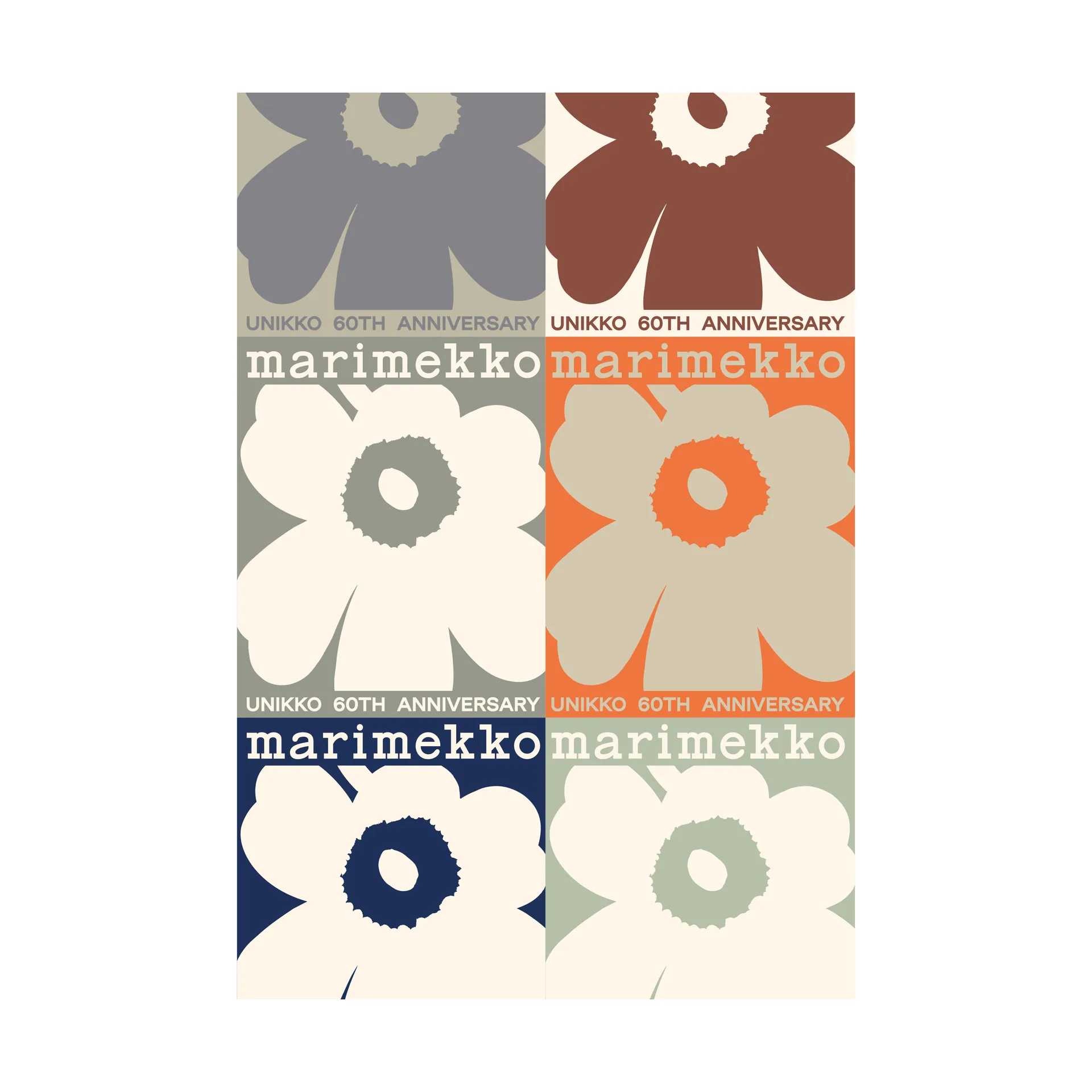 Pôster de 60º aniversário Unikko 70x100 cm, Multi Marimekko