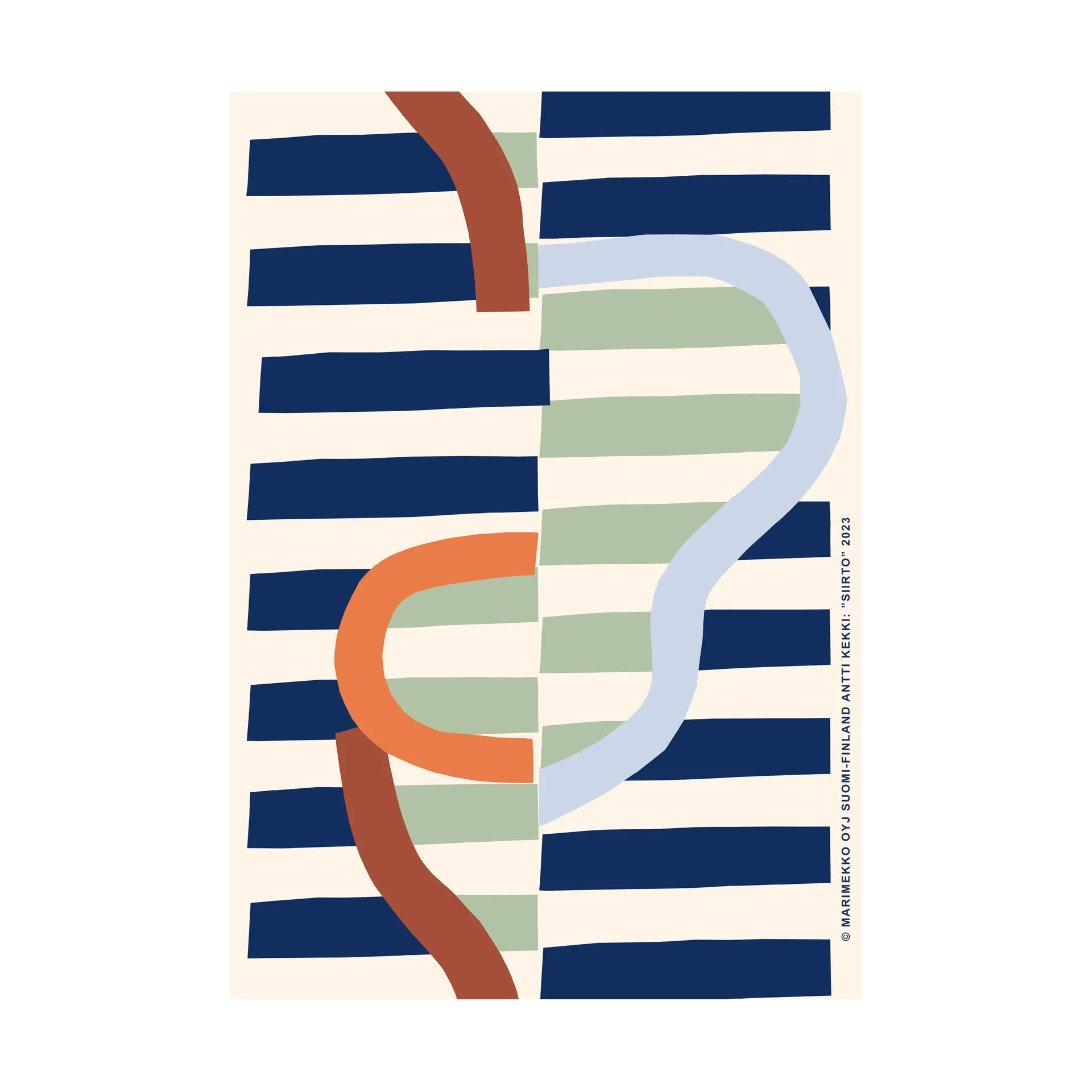Pôster Siirto 50x70 cm, Powder-dk.blue-lt.blue-coral Marimekko