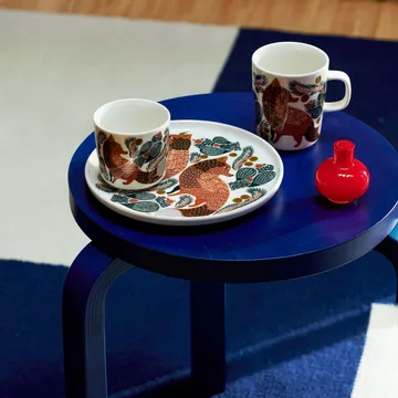 Prato Ø20 cm Oiva Ketunmarja  - branco-Castanho vermelho-Verde escuro - Marimekko