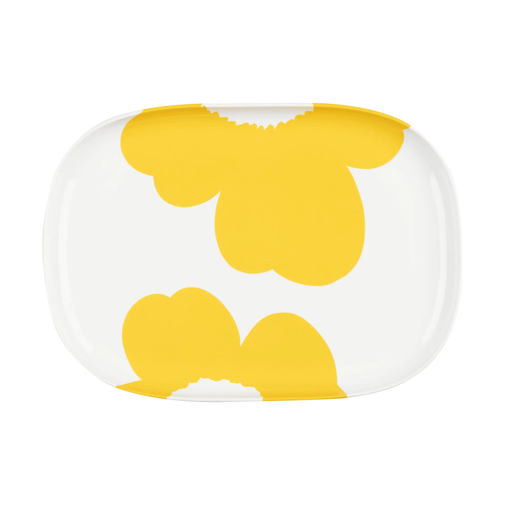 Prato de servir Iso Unikko 25x36 cm, White-spring yellow Marimekko