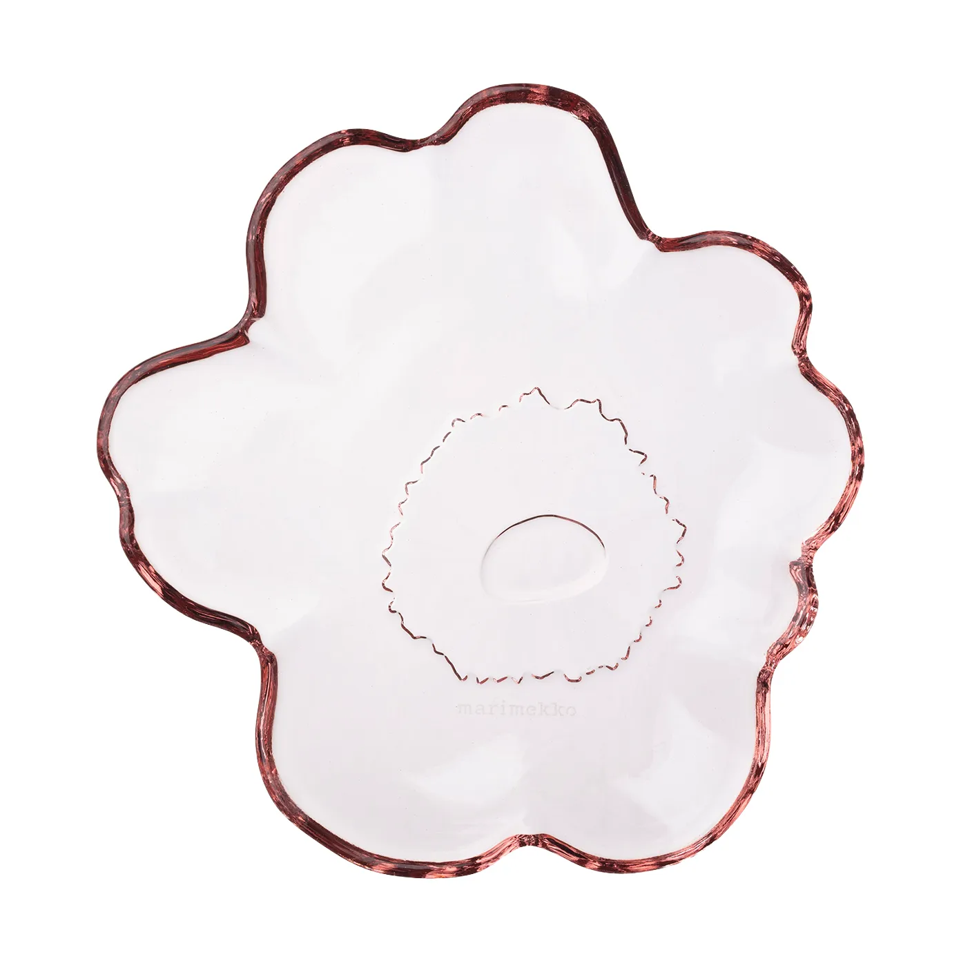 Prato de vidro Unikko Ø13 cm, Rosa Marimekko