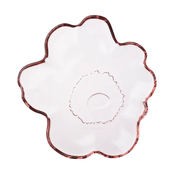 Prato de vidro Unikko Ø13 cm - Rosa - Marimekko