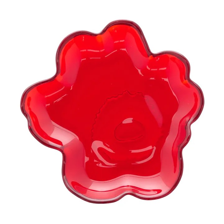 Prato de vidro Unikko Ø13 cm - Vermelho - Marimekko