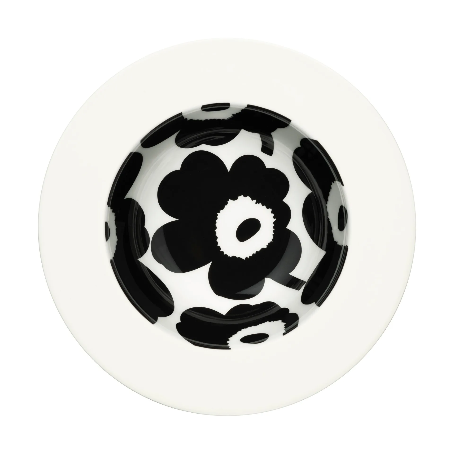 Prato Fundo Unikko Ø20 cm, White-black Marimekko