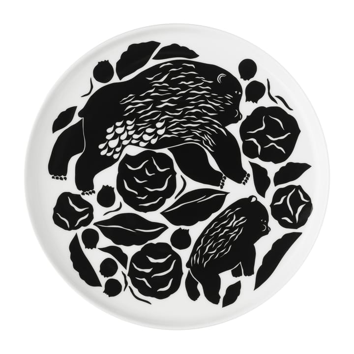 Prato Karhuemo Ø20 cm - Branco-verde escuro - Marimekko