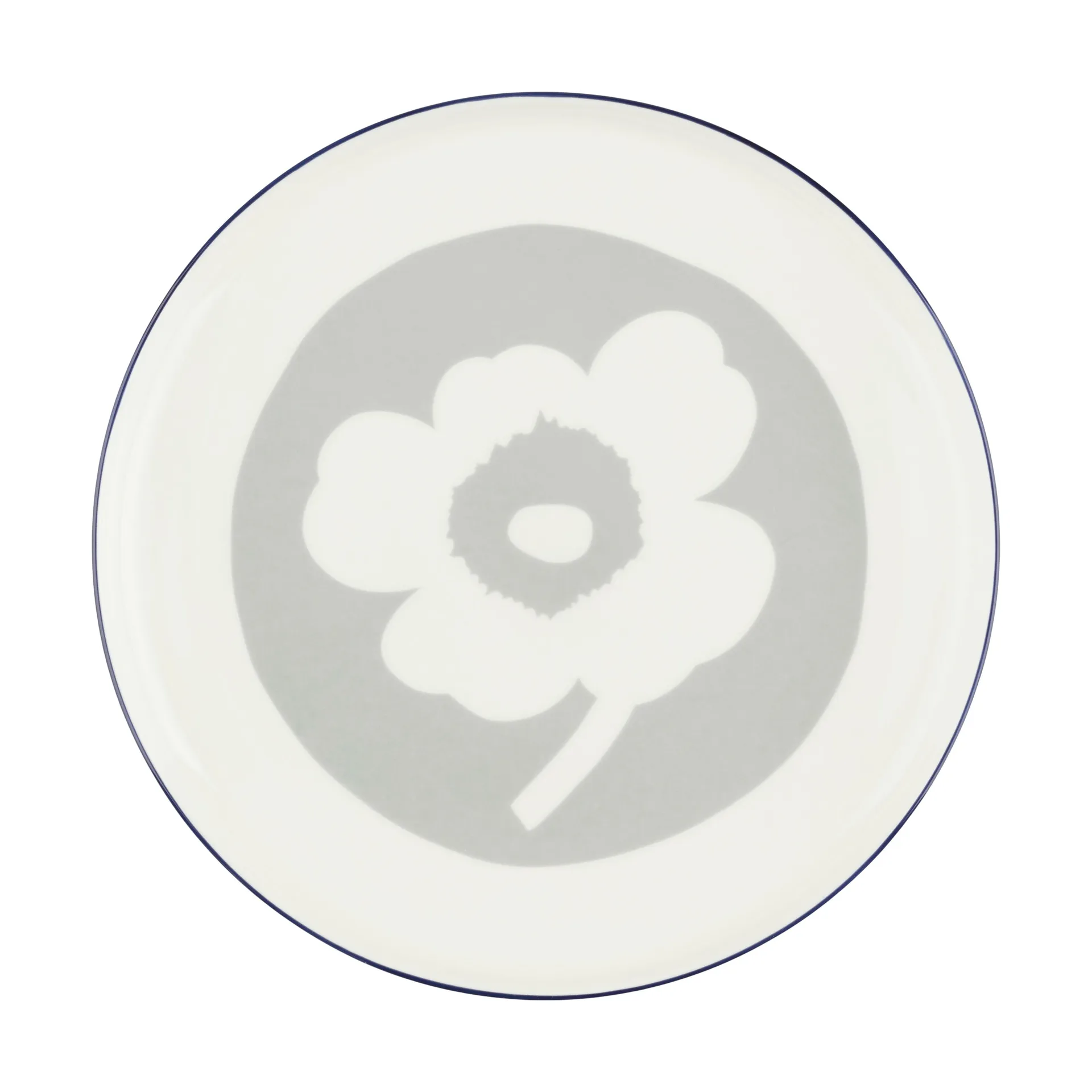 Prato Oiva Unikko Ø25 cm, White-light grey-cobalt Marimekko